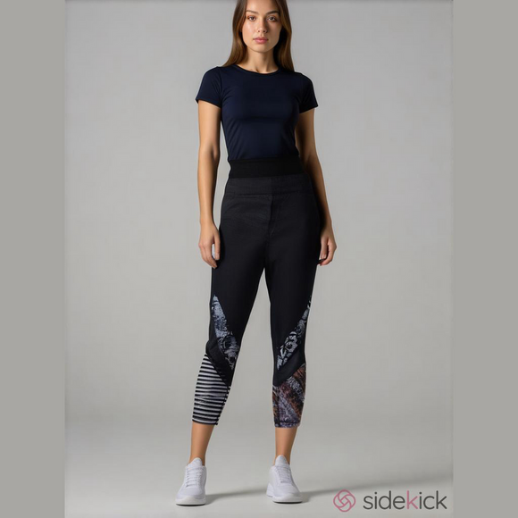 Athleta Pants - Athleta Women's 7/8 Ankle Leggings Size S Multicolor Patchwork Activewear